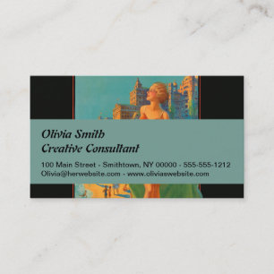 Atlantic City Beach Beauty Vintage Artwork Business Card
