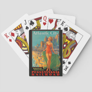 Atlantic City Beach Beauty Vintage Artwork Playing Cards