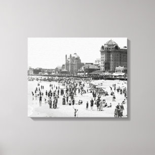 Atlantic City Beach & Boardwalk, 1910 Canvas Print