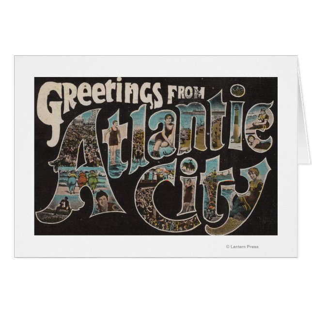 Atlantic City, New Jersey - Large Letter Scenes (Front Horizontal)