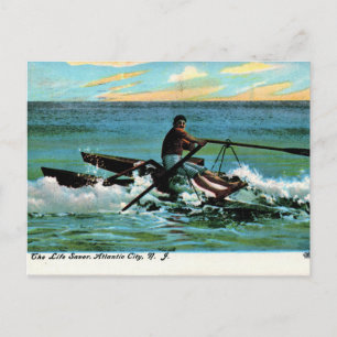 Atlantic City, New Jersey, Life Saver, Vintage Postcard