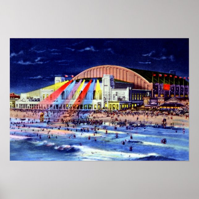 Atlantic City New Jersey Pier and Beachside Poster (Front)