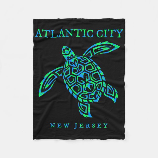 Atlantic City New Jersey Sea Turtle Boys Girls Tod Fleece Blanket (Front)