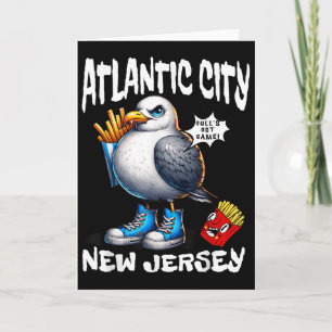 Atlantic City New Jersey Seagull French Fries Funn Card