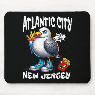 Atlantic City New Jersey Seagull French Fries Funn Mouse Pad