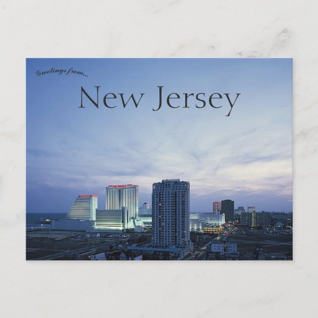 Atlantic City New Jersey Skyline Postcard (Front)