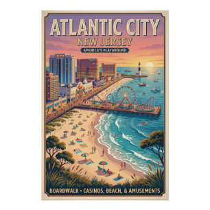 Atlantic City, New Jersey Travel Poster