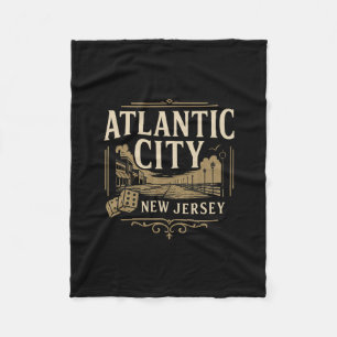 Atlantic City New Jersey Vacation Casino Gaming Ga Fleece Blanket
