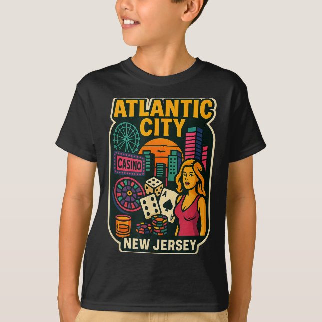 Atlantic City New Jersey Vacation Casino Gaming Ga T-Shirt (Front)