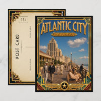 Atlantic City New Jersey Vintage Art Deco Golden