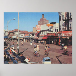 Atlantic City NJ, Bike Riding on the Boardwalk Poster