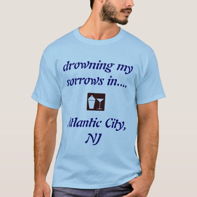 Atlantic City, NJ DRINKING SHIRT! (A.C. Boardwalk) T-Shirt (Front)