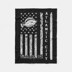 Atlantic City Nj For Fluke Fishing Fishermen  Fleece Blanket