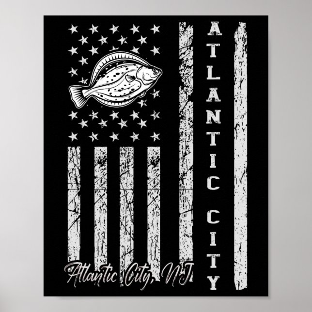 Atlantic City Nj For Fluke Fishing Fishermen  Poster (Front)