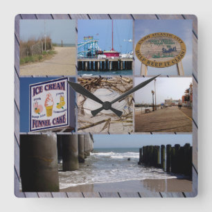 Atlantic City - Photo Collage Square Wall Clock