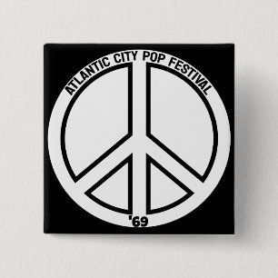 Atlantic City Pop Festival - 1969 15 Cm Square Badge