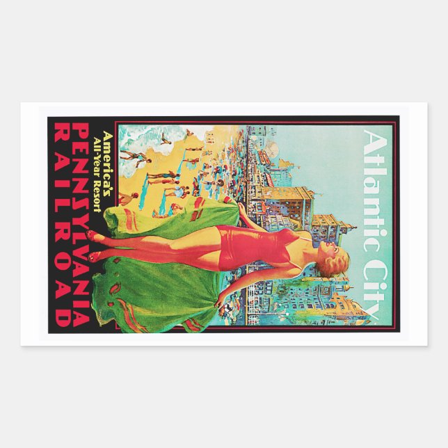 Atlantic City Rectangular Sticker (Front)