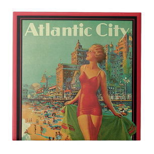 Atlantic City Resort, Pennsylvania Railroad Travel Ceramic Tile