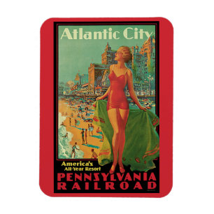 Atlantic City Resort, Pennsylvania Railroad Travel Magnet