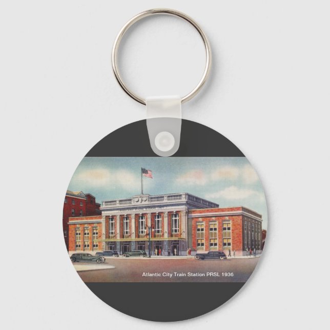 Atlantic City Train Station PRSL 1936     Key Ring (Front)
