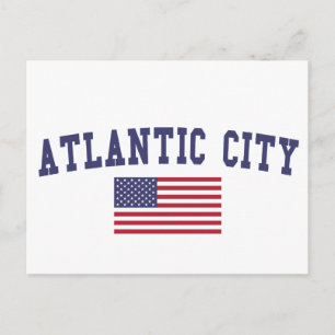 Atlantic City US Flag Postcard