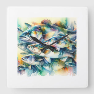 Atlantic Cod 030624AREF108 - Watercolor Square Wall Clock