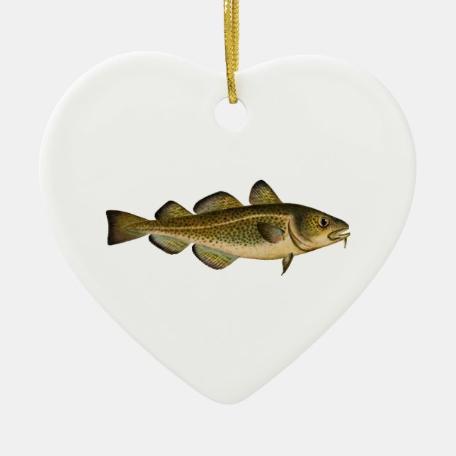 Atlantic Cod Ceramic Tree Decoration (Front)