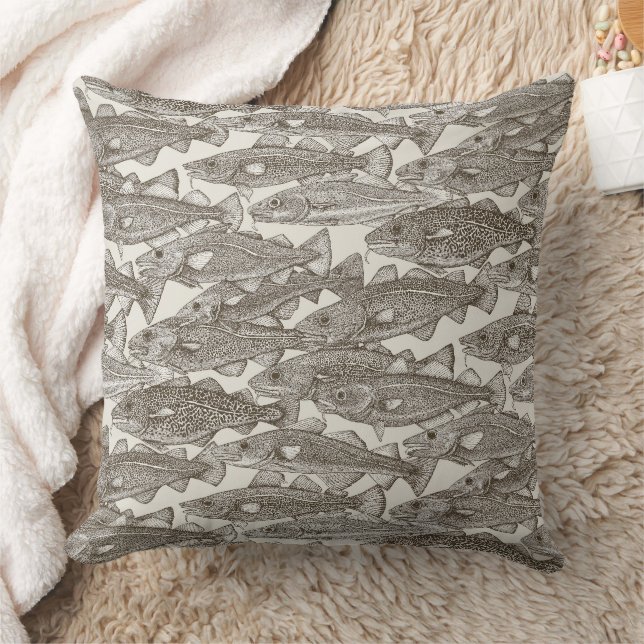 Atlantic cod tea brown strong white cushion (Blanket)