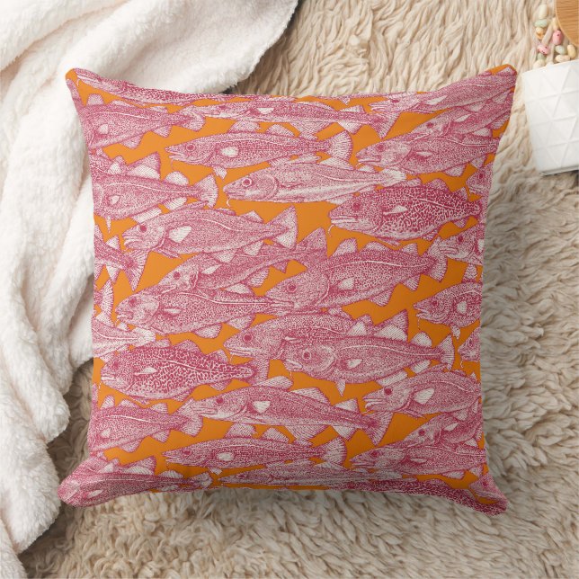 Atlantic cod viva magenta satsuma cushion (Blanket)