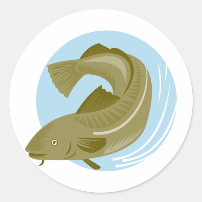 atlantic codfish haddock fish classic round sticker (Front)