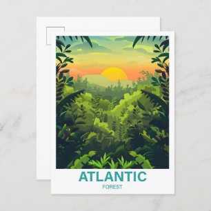 Atlantic Forest Illustration Travel Postcard