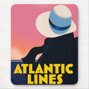 Atlantic Lines Cruise Liner travel poster Mouse Pad