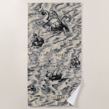 Atlantic Ocean and the Azores Vintage World Map