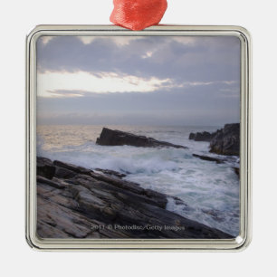 Atlantic Ocean at Sunrise in Maine Metal Tree Decoration