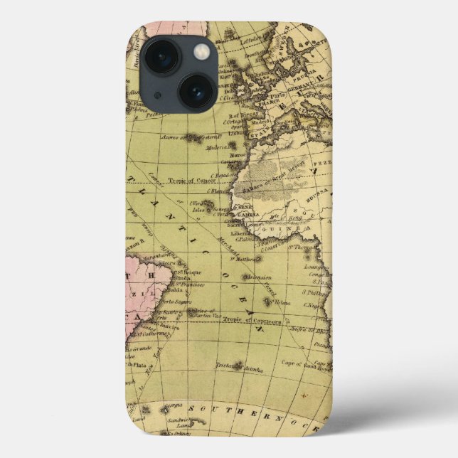 Atlantic Ocean Atlas Map Case-Mate iPhone Case (Back)