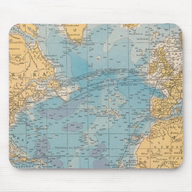 Atlantic Ocean Map Mouse Pad (Front)