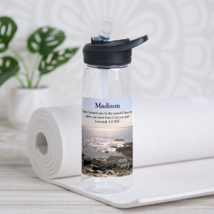 Atlantic Ocean Photo God Knew You Bible Verse Name Water Bottle