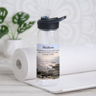 Atlantic Ocean Photo God Knew You Bible Verse Name Water Bottle