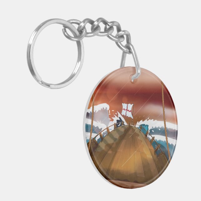Atlantic Ocean Storm Ship Key Ring (Front Left)