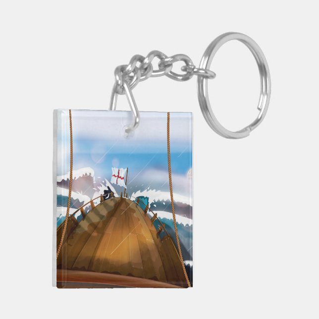 Atlantic Ocean Storm Ship Key Ring (Back Left)