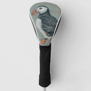 Atlantic Puffin Bird Art Drawing Golf Head Cover