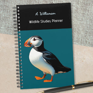 Atlantic Puffin Bird Wildlife Ocean Blue Custom Planner