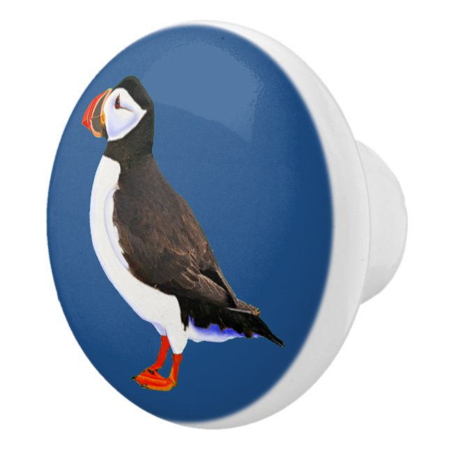 Atlantic Puffin Ceramic Knob (Right)