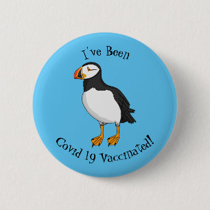 Atlantic puffin illustration 6 cm round badge
