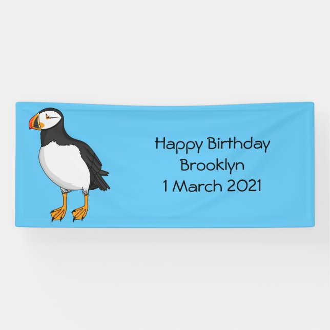Atlantic puffin illustration  banner (Horizontal)