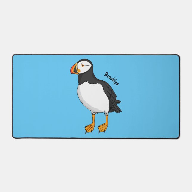 Atlantic puffin illustration  desk mat (Front)
