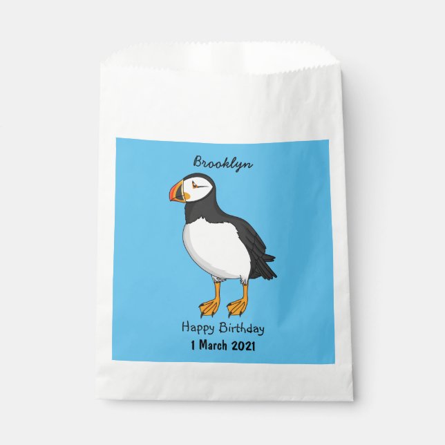 Atlantic puffin illustration  favour bag (Front)