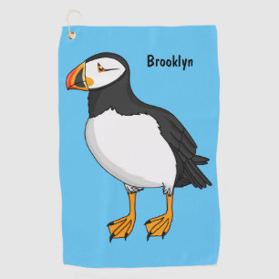 Atlantic puffin illustration  golf towel