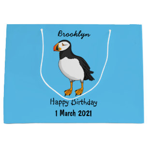 Atlantic puffin illustration  large gift bag