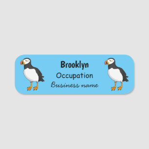 Atlantic puffin illustration  name tag